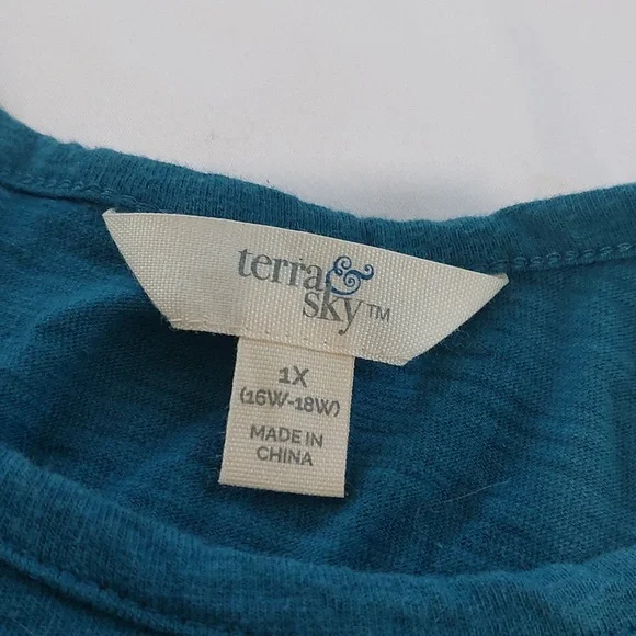 Terra & Sky Teal Dress. Size 1X. So Comfortable . - Picture 3 of 8